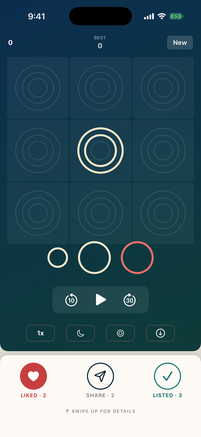 The rings game on the back of the LISTND player
