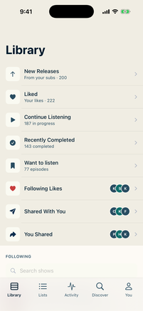 The LISTND Library tab