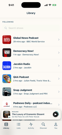 The list of shows you follow in the LISTND Library