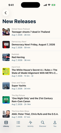 The New Releases list in LISTND
