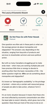 The episode notes below the LISTND player