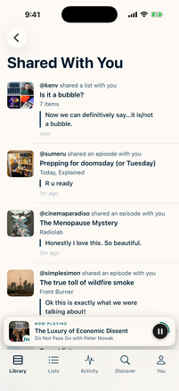 The Shared With You inbox in LISTND